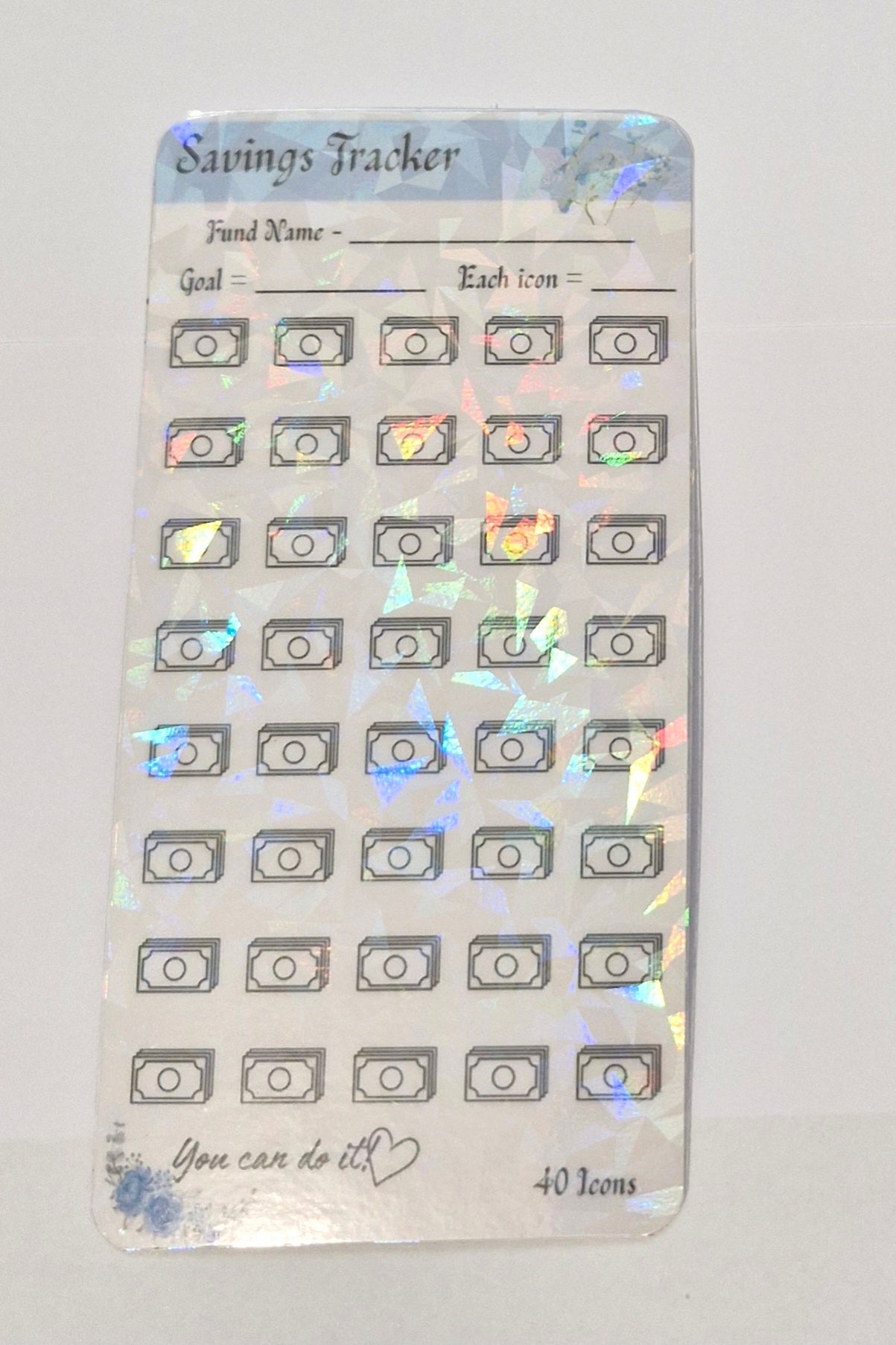 Blank savings tracker - Blue