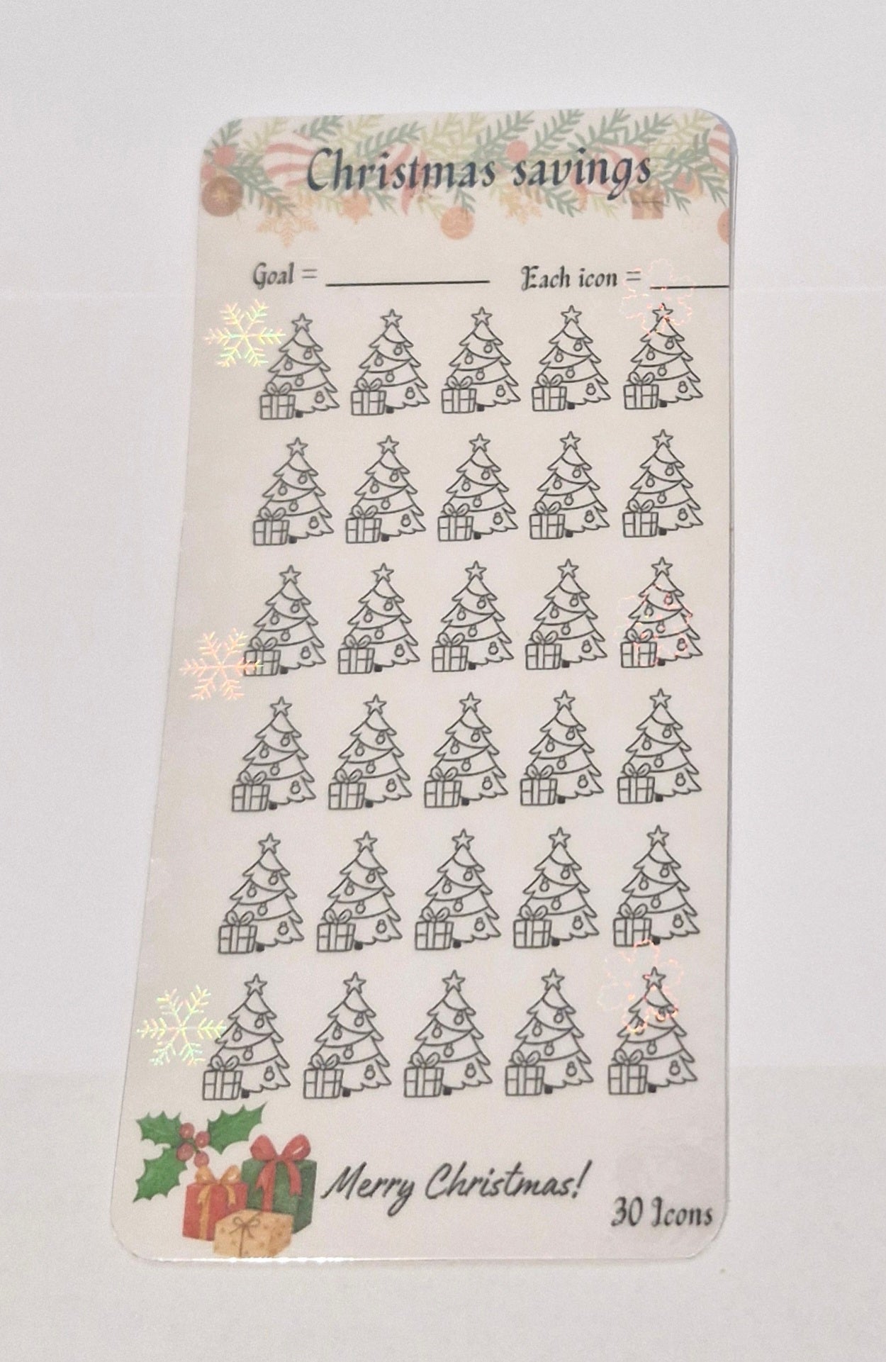 Christmas savings tracker - blank