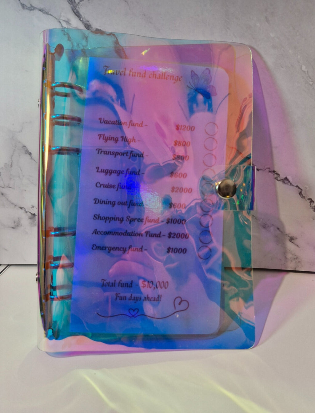 10k Travel fund binder bundle with built-in envelopes